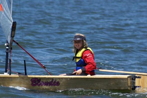 Silver fleet winner Rosie Hennessy (Blondie) in her first regatta - Western Australian Mudlark State Championship 2013 ©  Yachting WA . http://wa.yachting.org.au
